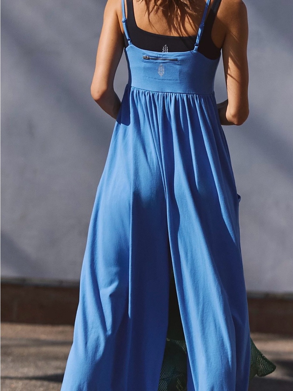 NWT Free People Hot Shot Strappy Onesie Light Cobalt size Large - Picture 2 of 8